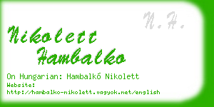 nikolett hambalko business card