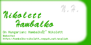 nikolett hambalko business card